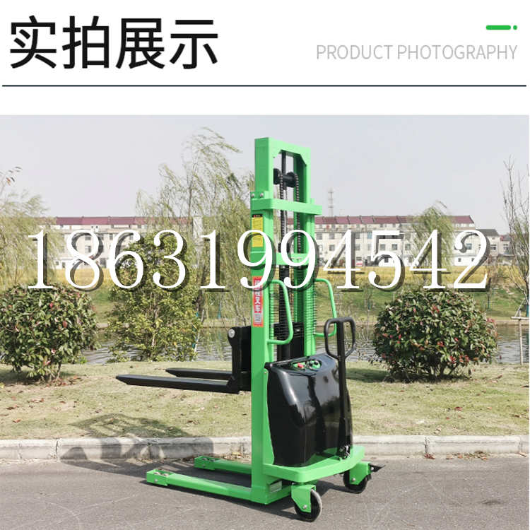 温泉县电动叉车堆高车液压铲车电瓶1吨2吨站驾步行式小型全自动叉车